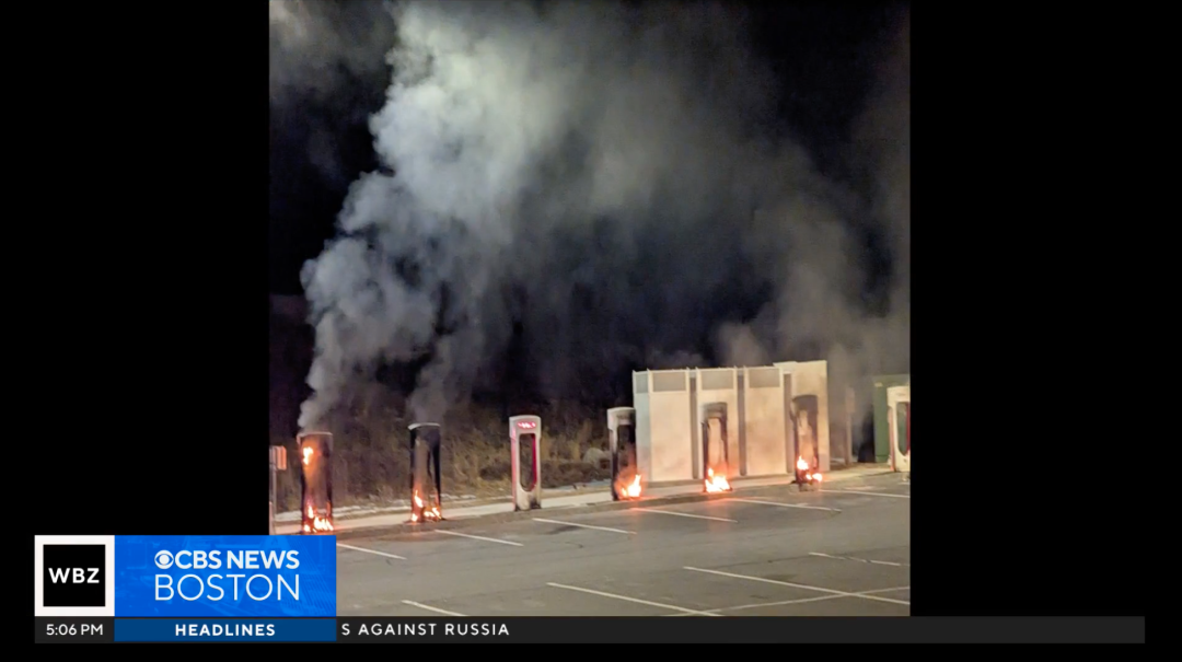 Supercharger station fire