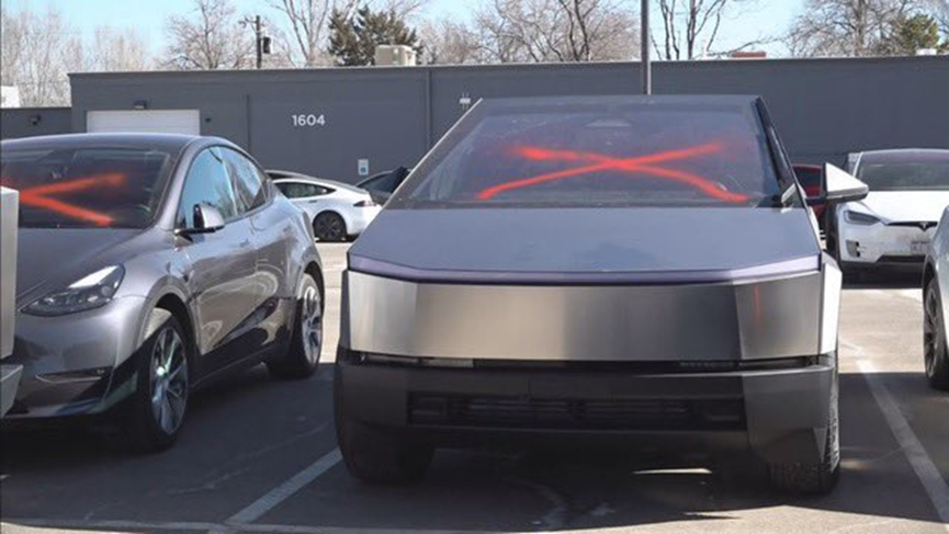 Vandalized Teslas