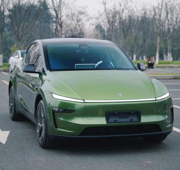 Tesla Model Y in Mamba Green