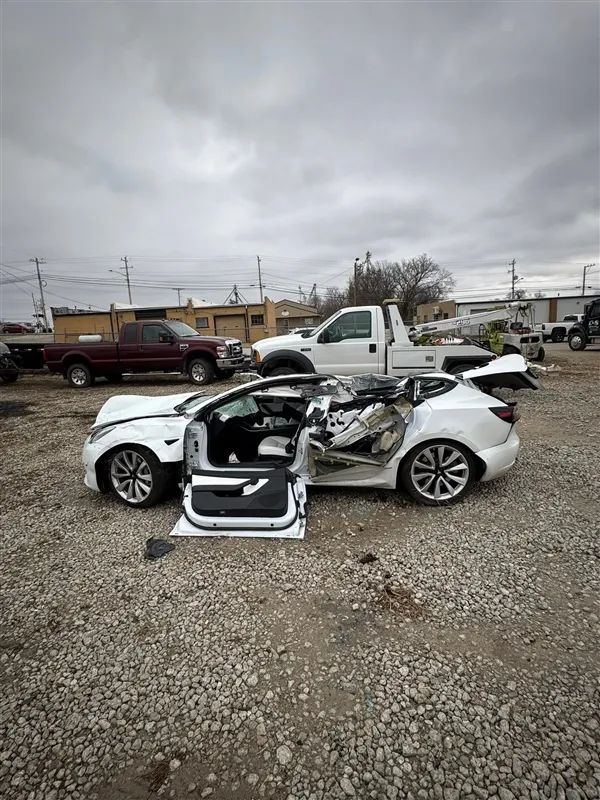 Tesla Model 3 Accident Scene